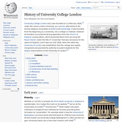 History of University College London