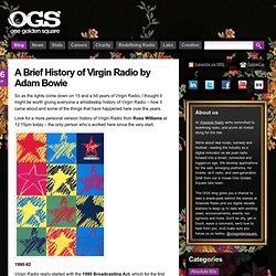 A Brief History of Virgin Radio by Adam Bowie