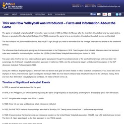 The History Of Volleyball. Where Volleyball Started.