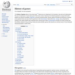 History of games Wikipedia, the free encyclopedia