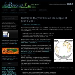 History in the year 803 on the eclipse of June 1 2011