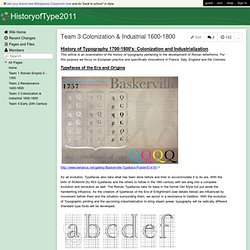HistoryofType2011 - Team 3 Colonization & Industrial 1600-1800
