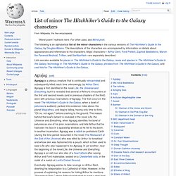 List of minor The Hitchhiker's Guide to the Galaxy characters