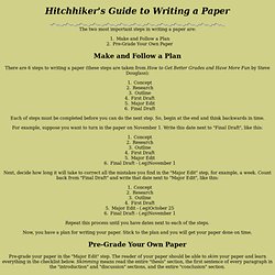 Hitchhiker's Guide to Writing a Paper
