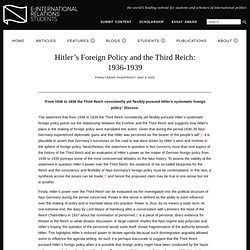 Hitler’s foreign policy and the Third Reich: 1936-1939