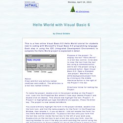 Hello World with Visual Basic 6