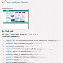 hmrc.gov.uk link analysis (list of incoming links to hmrc.gov.uk)