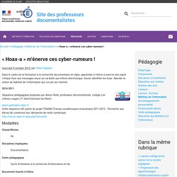 « Hoax-a » m’énerve ces cyber-rumeurs !