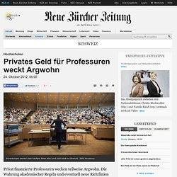 Hochschulen: Privates Geld für Professuren weckt Argwohn - Schweiz Nachrichten