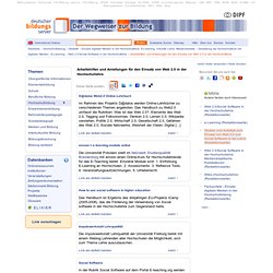 Deutscher Bildungsserver: Anleitungen und Instrumente für den Einsatz von Web 2.0 in der Hochschullehre