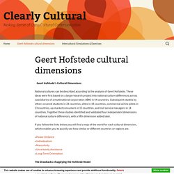 Geert Hofstede cultural dimensions