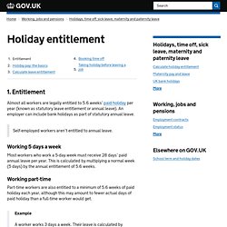 Holiday entitlements