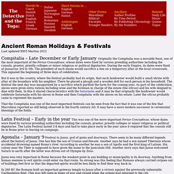Ancient Roman Holidays & Festivals at The Detective & the Toga
