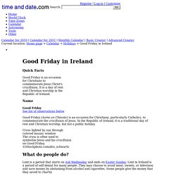 Holidays: Good Friday in Ireland
