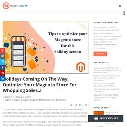Holidays Coming On The Way, Optimize Your Magento Store For Whopping Sales..!