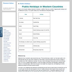 Public Holidays - Western Culture