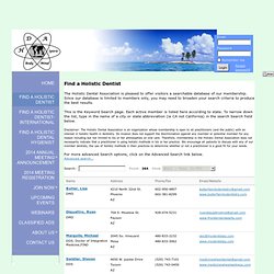 Holistic Dental Association - Member directory