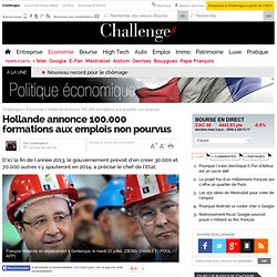 Hollande annonce 100.000 formations aux emplois non pourvus
