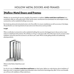 Hollow Metal Doors and Frames