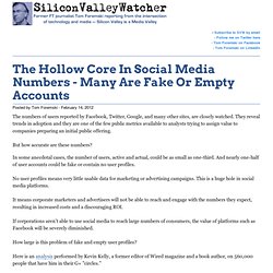 The Hollow Core In Social Media Numbers - Many Are Fake Or Empty Accounts