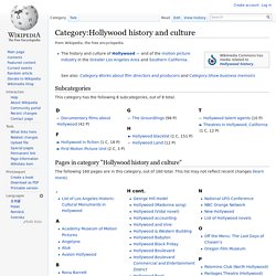 Category:Hollywood history and culture