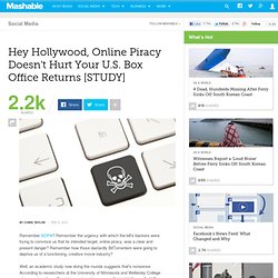 Hey Hollywood, Online Piracy Doesn't Hurt Your U.S. Box Office Returns [STUDY]