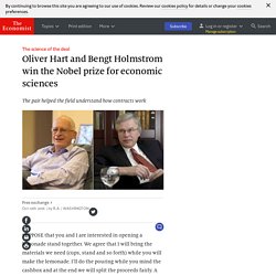 Oliver Hart and Bengt Holmstrom win the Nobel prize for economic sciences