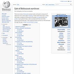 List of Holocaust survivors
