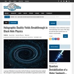 Holographic Duality Yields Breakthrough in Black Hole Physics