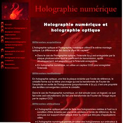 L'holographie numérique - Différences entre l'holographie numérique et optique