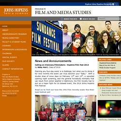 JHU Film and Media Homepage