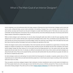 What is The Main Goal of an Interior Designer?
