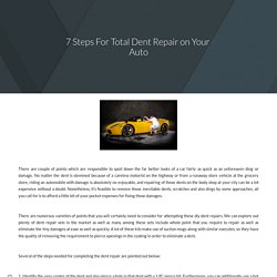 Dent Removal dent repair charlotte NC - Complete Auto Reconditioning