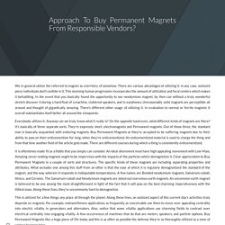 Approach To Buy Permanent Magnets From Responsible Vendors?