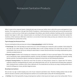 Restaurant Sanitation Products