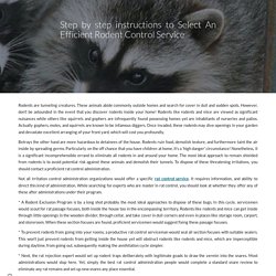 Step by step instructions to Select An Efficient Rodent Control Service