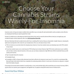 Choose Your Cannabis Strains Wisely For Insomnia
