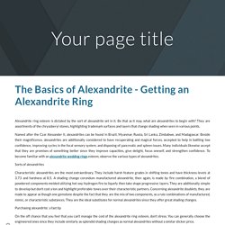The Basics of Alexandrite - Getting an Alexandrite Ring