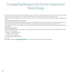 Compelling Reasons To Go For Impressive Web Design