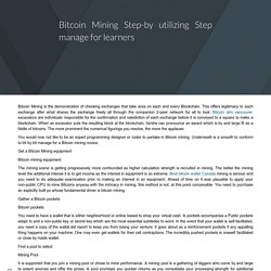 Bitcoin Mining Step-by utilizing Step manage for learners