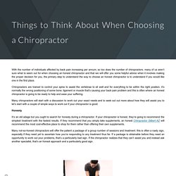 Things to Think About When Choosing a ChiropractorHome