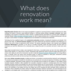 What does renovation work mean?