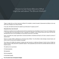 Chosen to Get Some Bitcoins-What might be said about The Bitcoin Wallets?