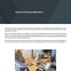 How to Purchase Bitcoins?