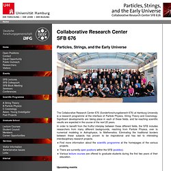 Collaborative Research Center SFB 676 - Particles, Strings, and the Early Universe