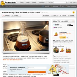 Home Brewing: How To Make A Yeast Starter