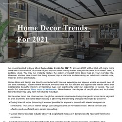 Home Decor Trends 2021