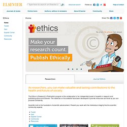 Ethics in Research and publication: Home