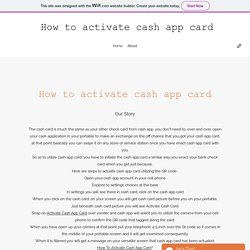 How to activate cash app card