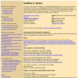 Home Page of Geoffrey Hinton